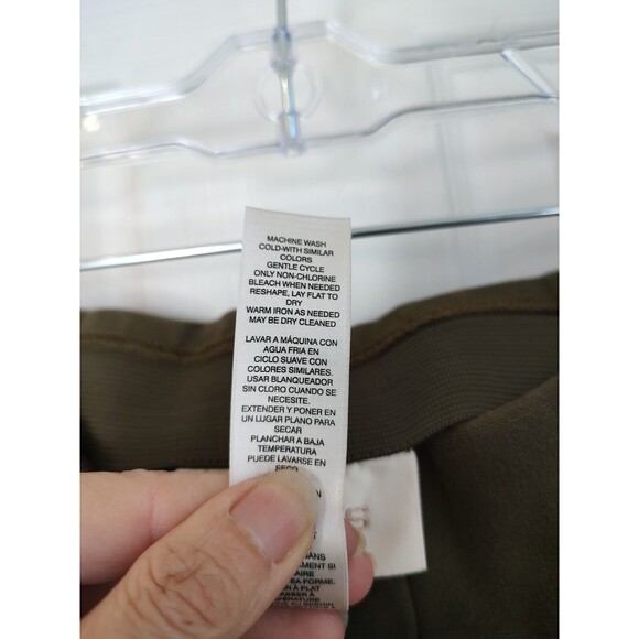 Chico's Size 1 Ankle Women's Medium Pull On Pants Olive Green Faux Pockets - Picture 5 of 6